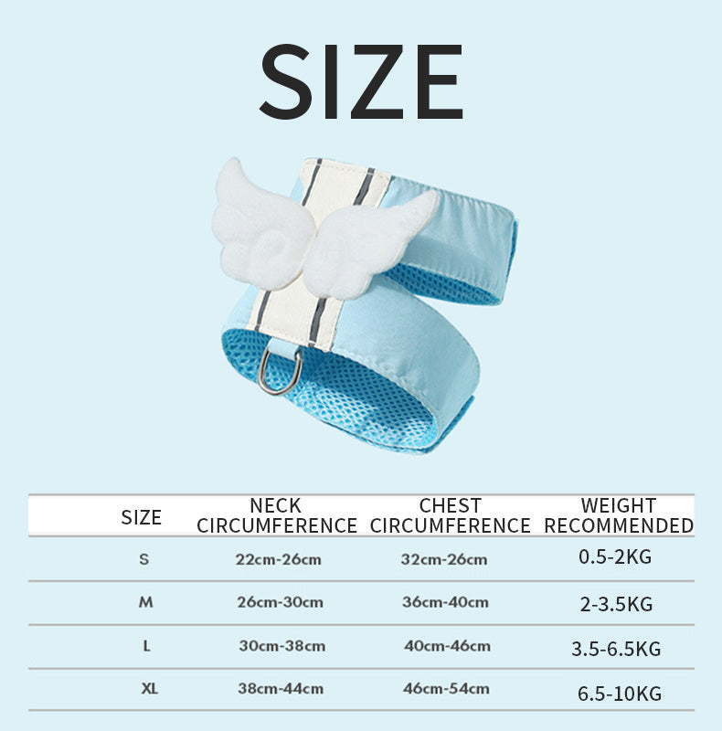 Adjustable Cat Harness and Leash Set, Angel Wings Design, Breathable, and Soft For Comfort